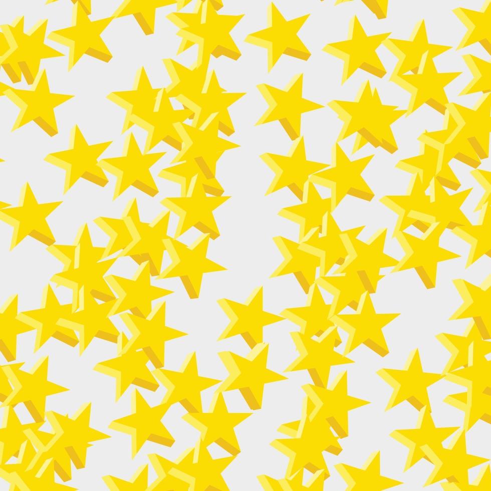 padrão de estrelas 3d amarelo dourado vetor