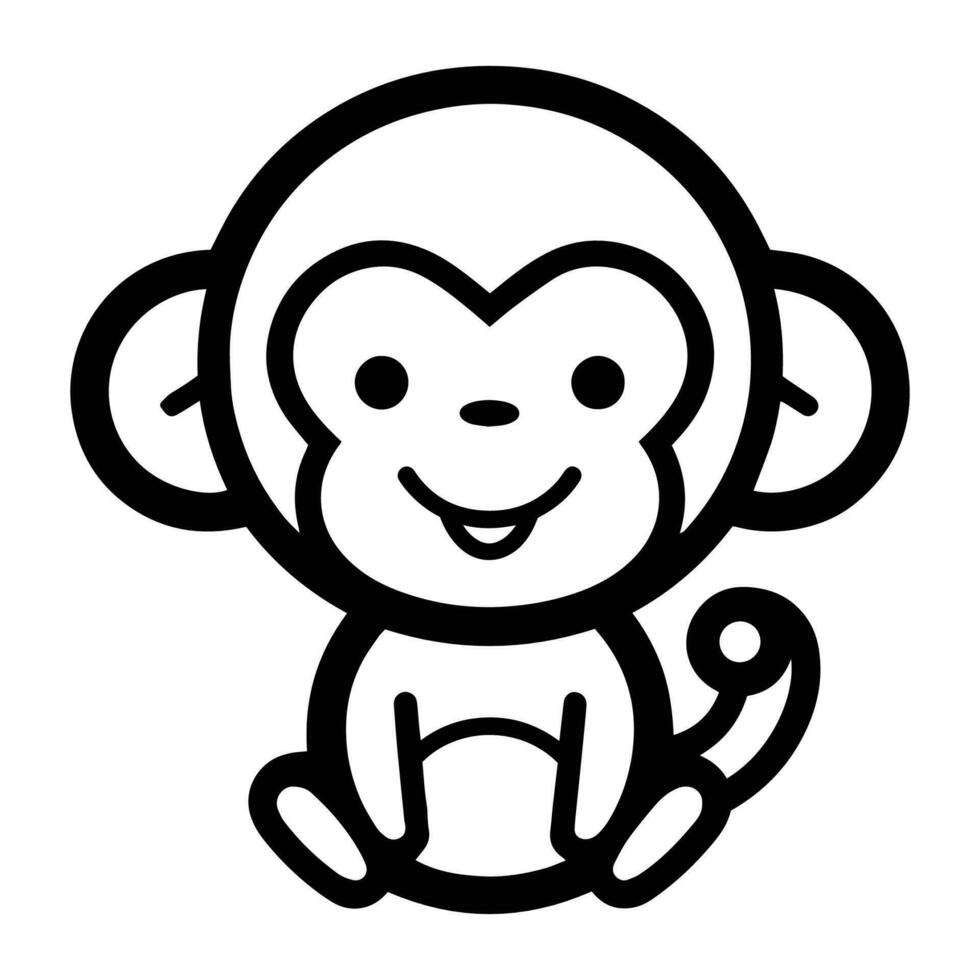 mão desenhado fofa macaco dentro rabisco estilo vetor