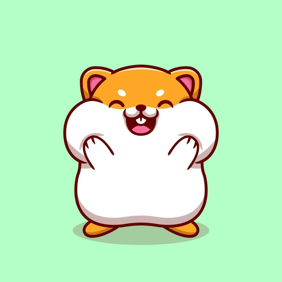 fofa hamster segurando a bochecha desenho animado vetor ícone ilustração. animal natureza ícone conceito isolado Prêmio vetor. plano desenho animado estilo