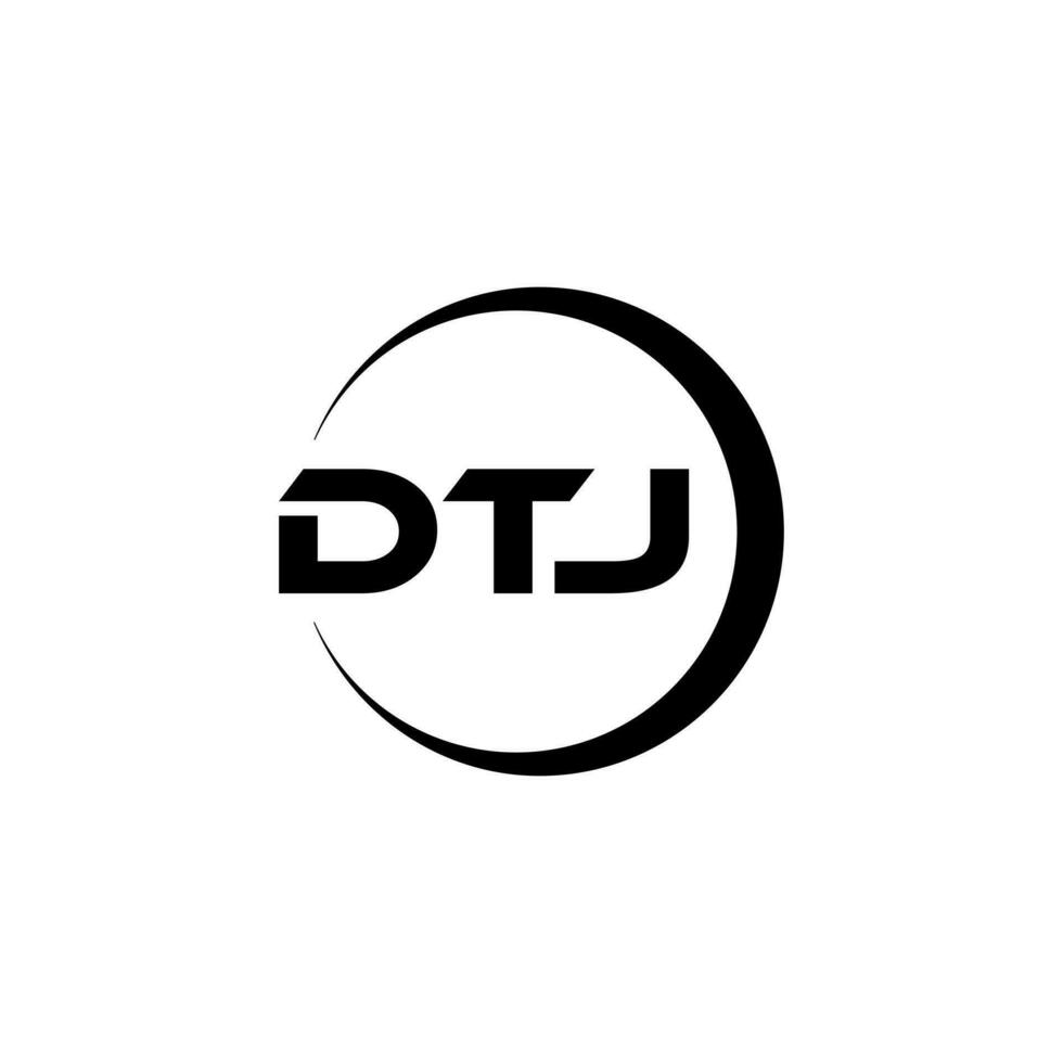 dtj carta logotipo Projeto dentro ilustração. vetor logotipo, caligrafia desenhos para logotipo, poster, convite, etc.
