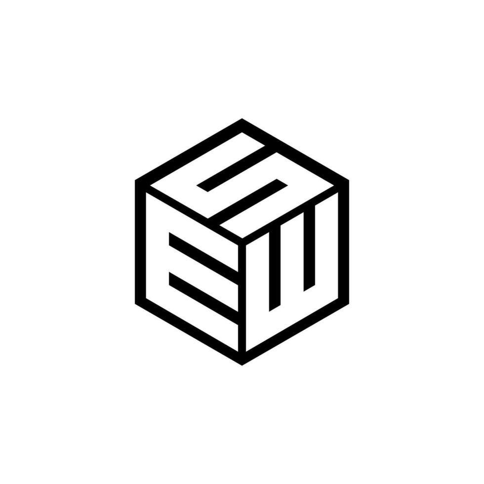 design de logotipo de carta ews na ilustração. logotipo vetorial, desenhos de caligrafia para logotipo, pôster, convite, etc. vetor