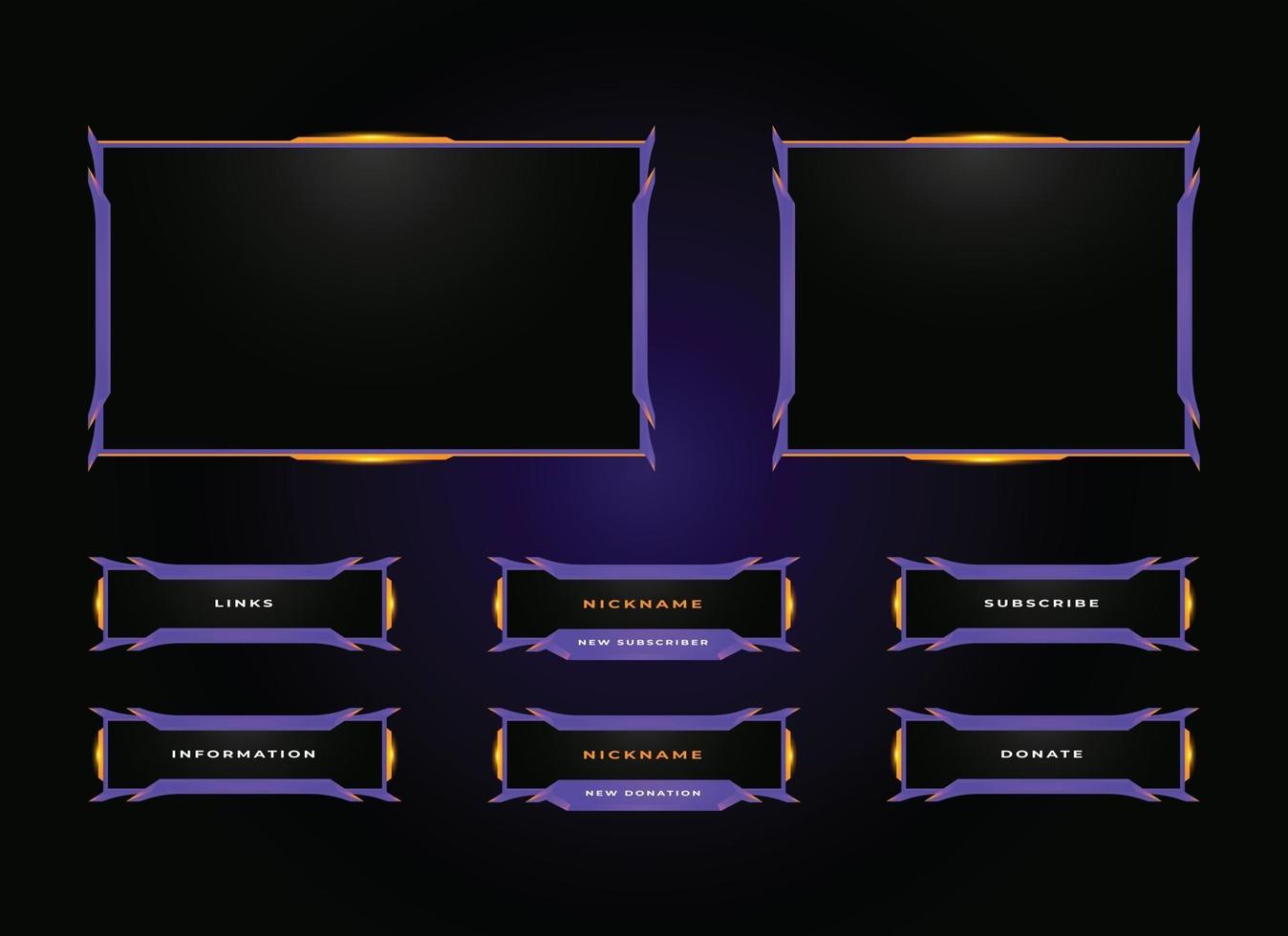 Twitch streamer panel overlay design set vetor