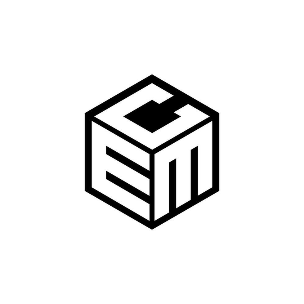 design de logotipo de carta emc na ilustração. logotipo vetorial, desenhos de caligrafia para logotipo, pôster, convite, etc. vetor