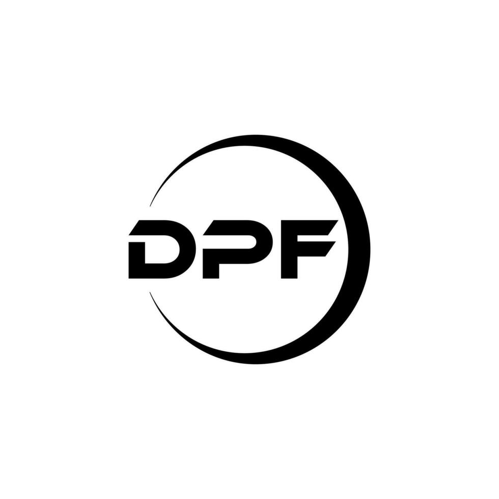 dpf carta logotipo Projeto dentro ilustração. vetor logotipo, caligrafia desenhos para logotipo, poster, convite, etc.