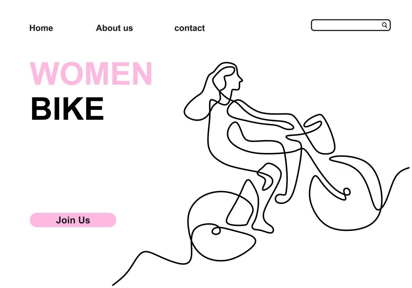 um desenho de linha contínua de uma menina andando de bicicleta vetor