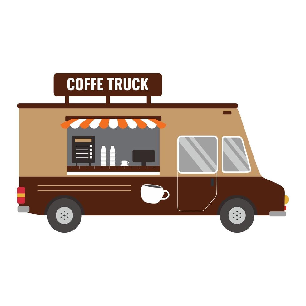 design de ícone de van de café de rua vetor