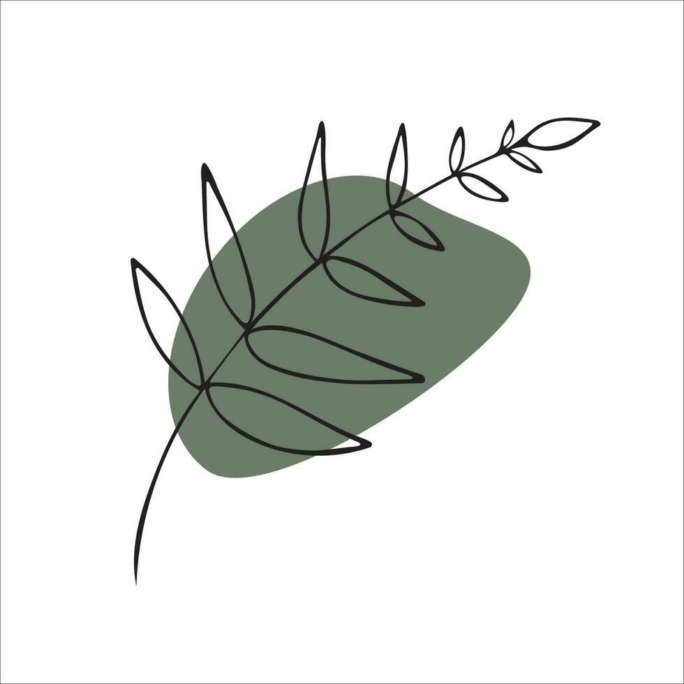 vetor ilustração do a esboço do uma ramo em uma verde ver.