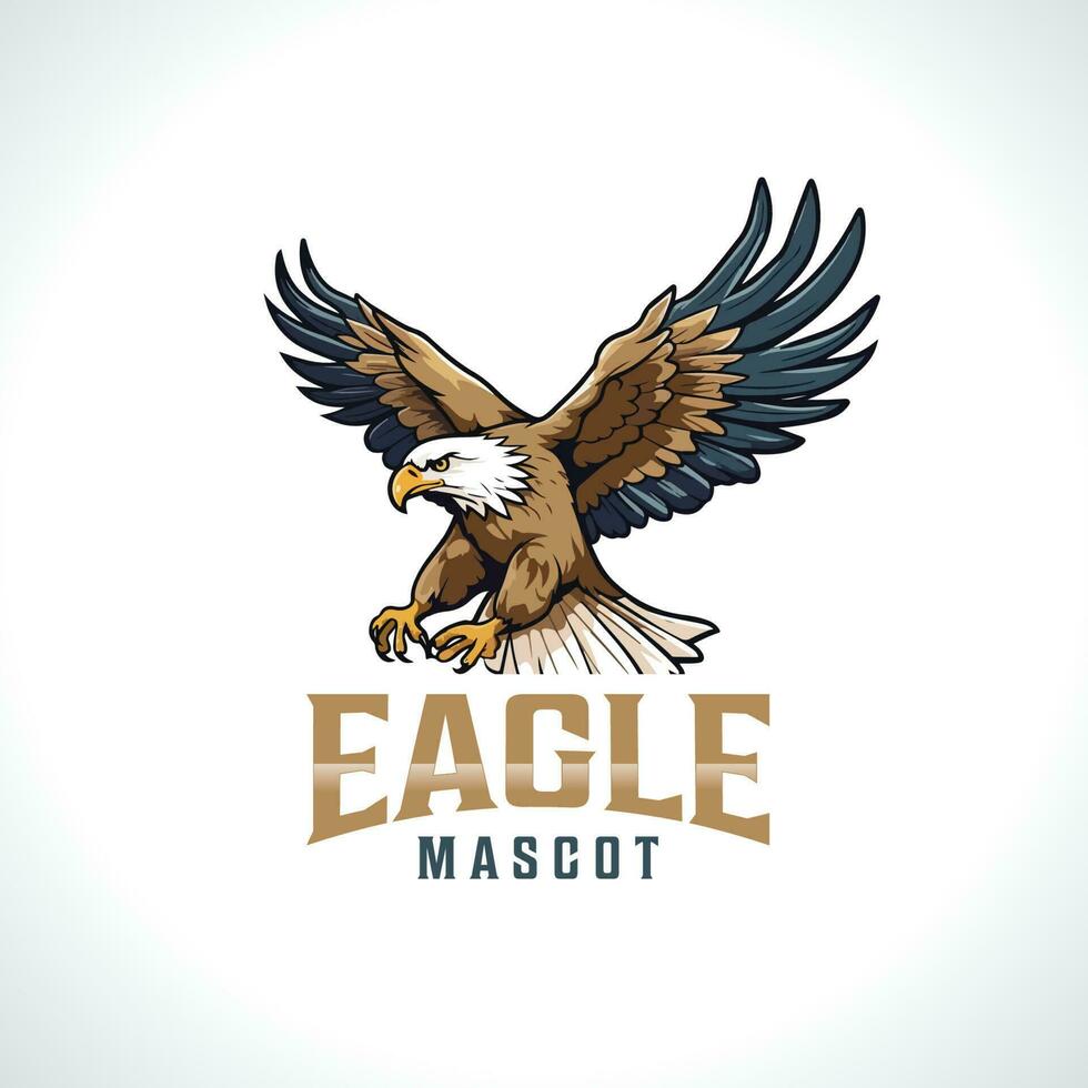 design de logotipo de mascote de águia vetor