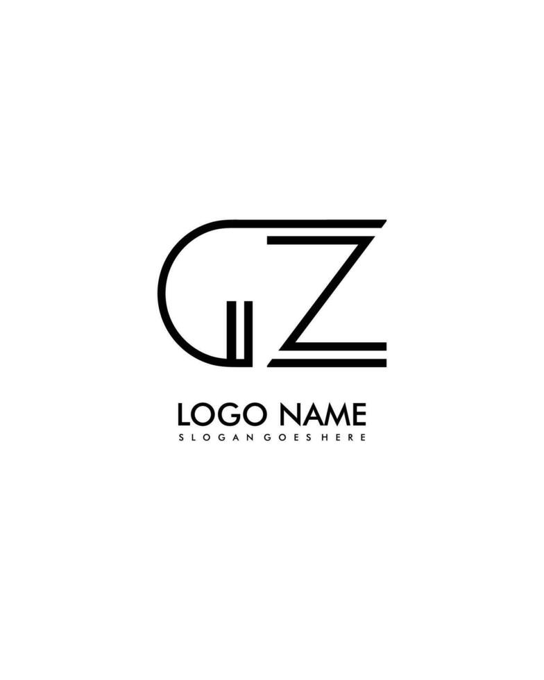 gz inicial minimalista moderno abstrato logotipo vetor