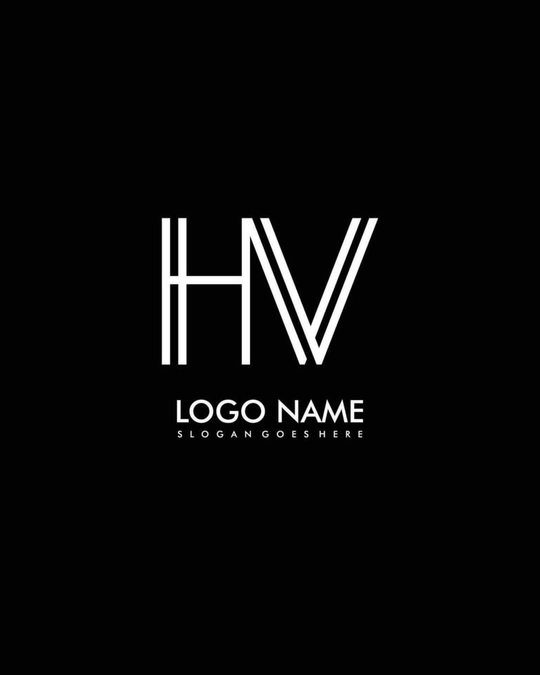hv inicial minimalista moderno abstrato logotipo vetor
