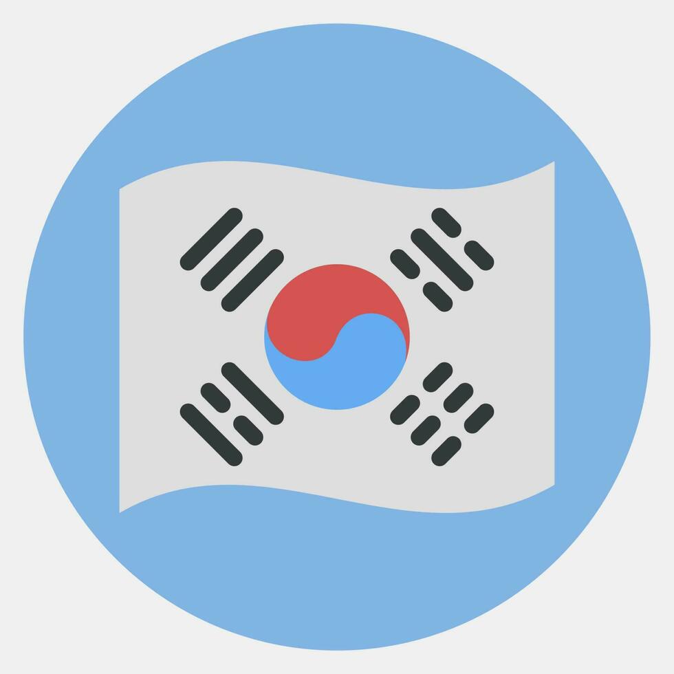 ícone sul coreano bandeira. sul Coréia elementos. ícones dentro cor companheiro estilo. Boa para impressões, cartazes, logotipo, anúncio, infográficos, etc. vetor