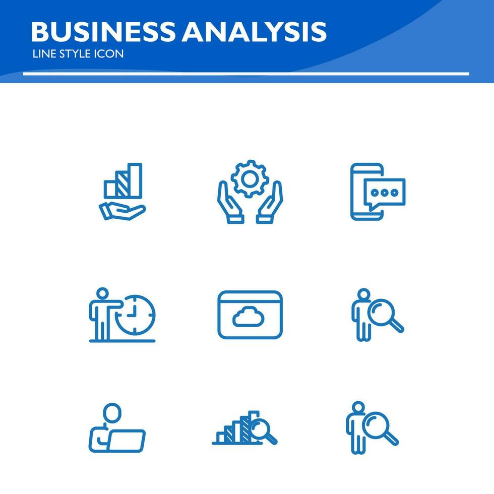 o negócio análise linha ícone planejamento, financiamento, conceder, público, apresentação, marketing vetor