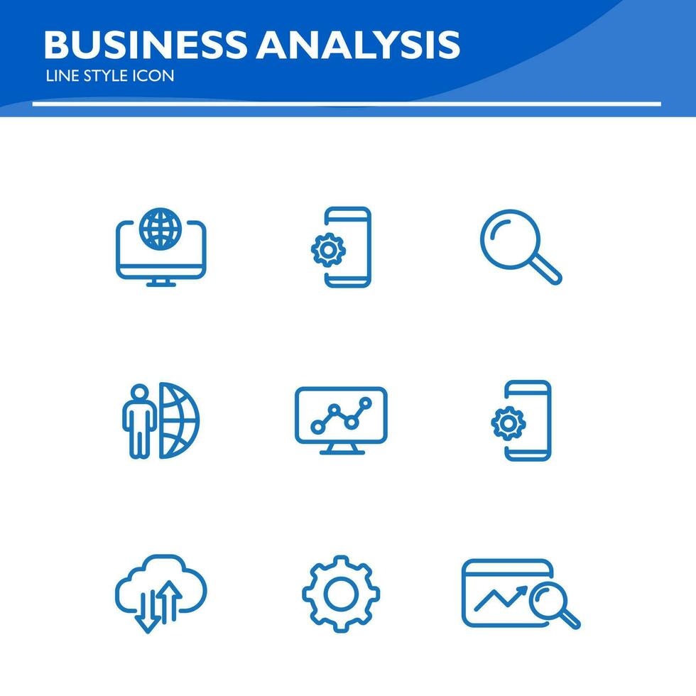 o negócio análise linha ícone planejamento, financiamento, conceder, público, apresentação, marketing vetor