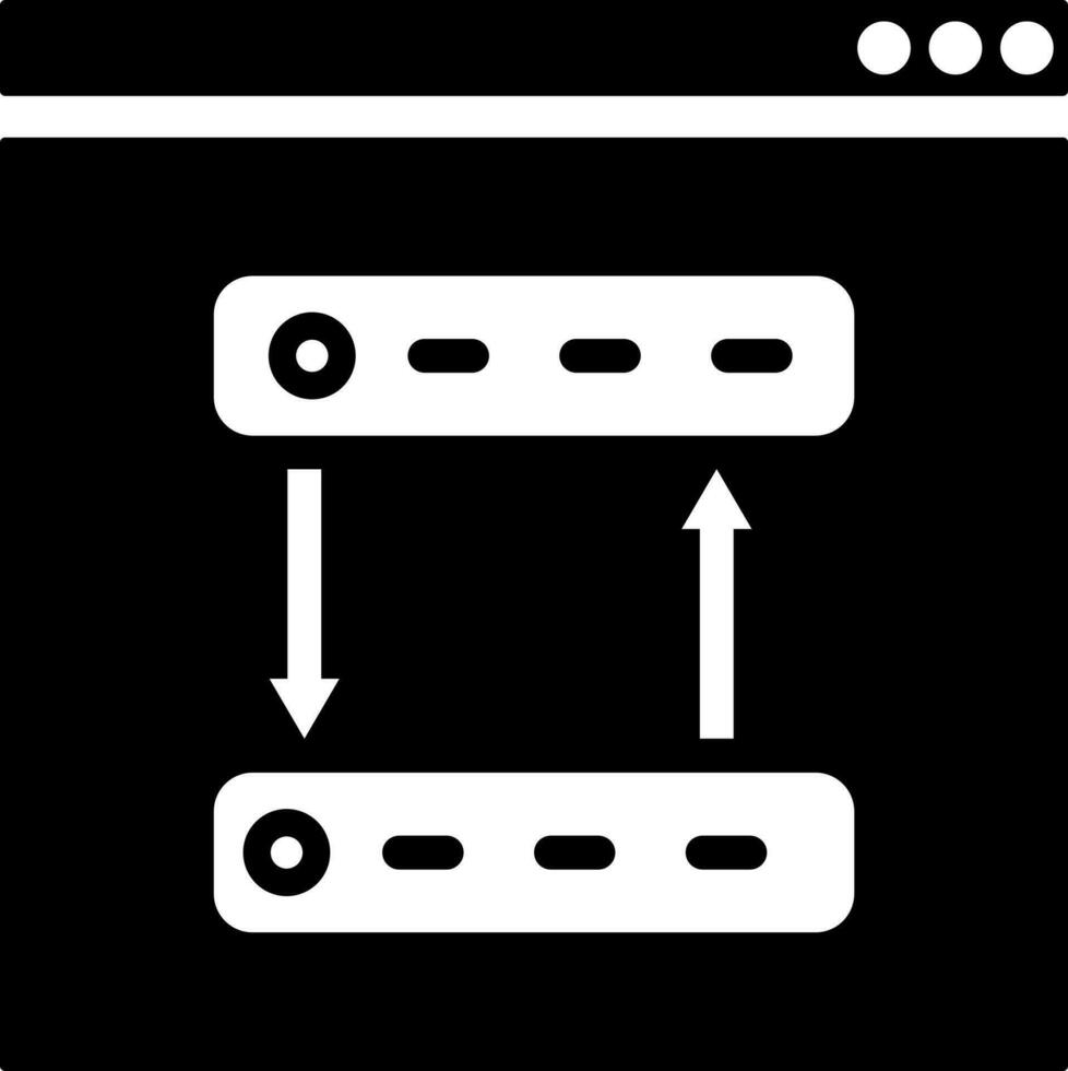 conectados Internet dados transferir servidor glifo ícone vetor