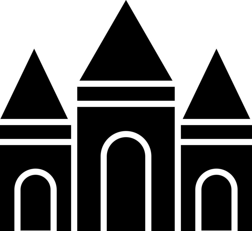 castelo ícone ou símbolo dentro Preto e branco cor. vetor