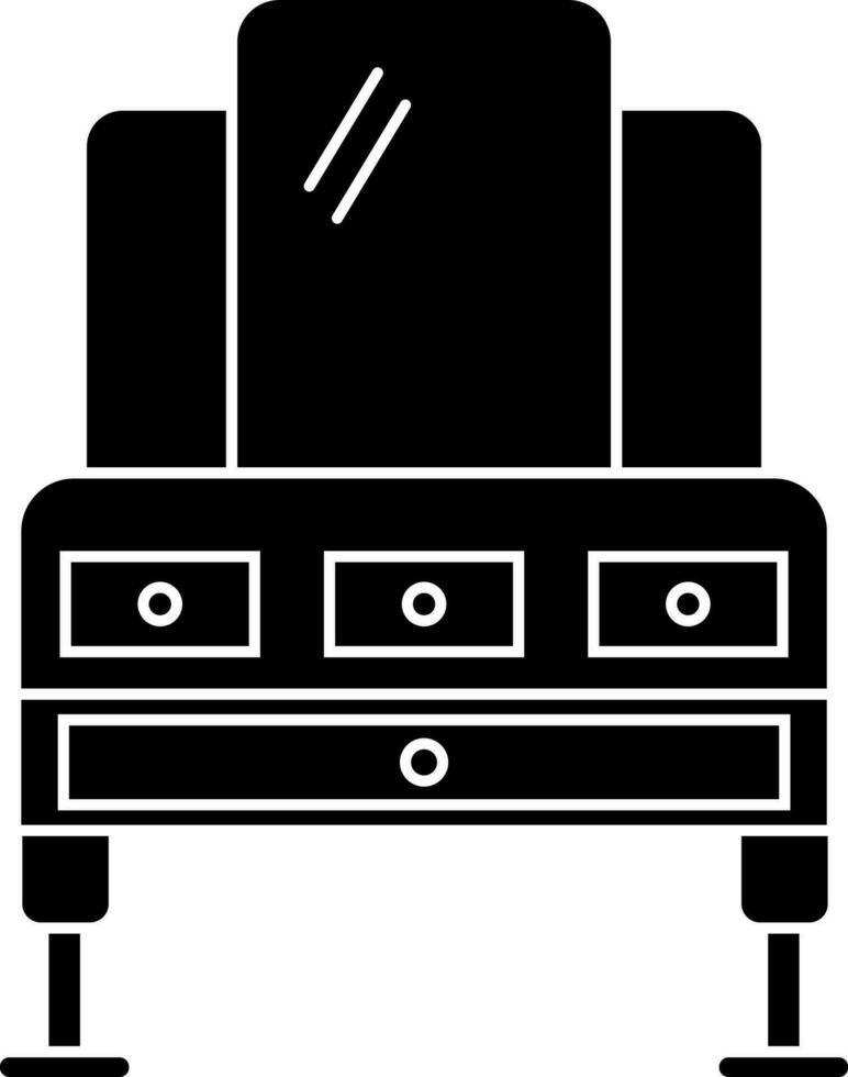 ilustração do vestir mesa ícone dentro Preto e branco cor. vetor