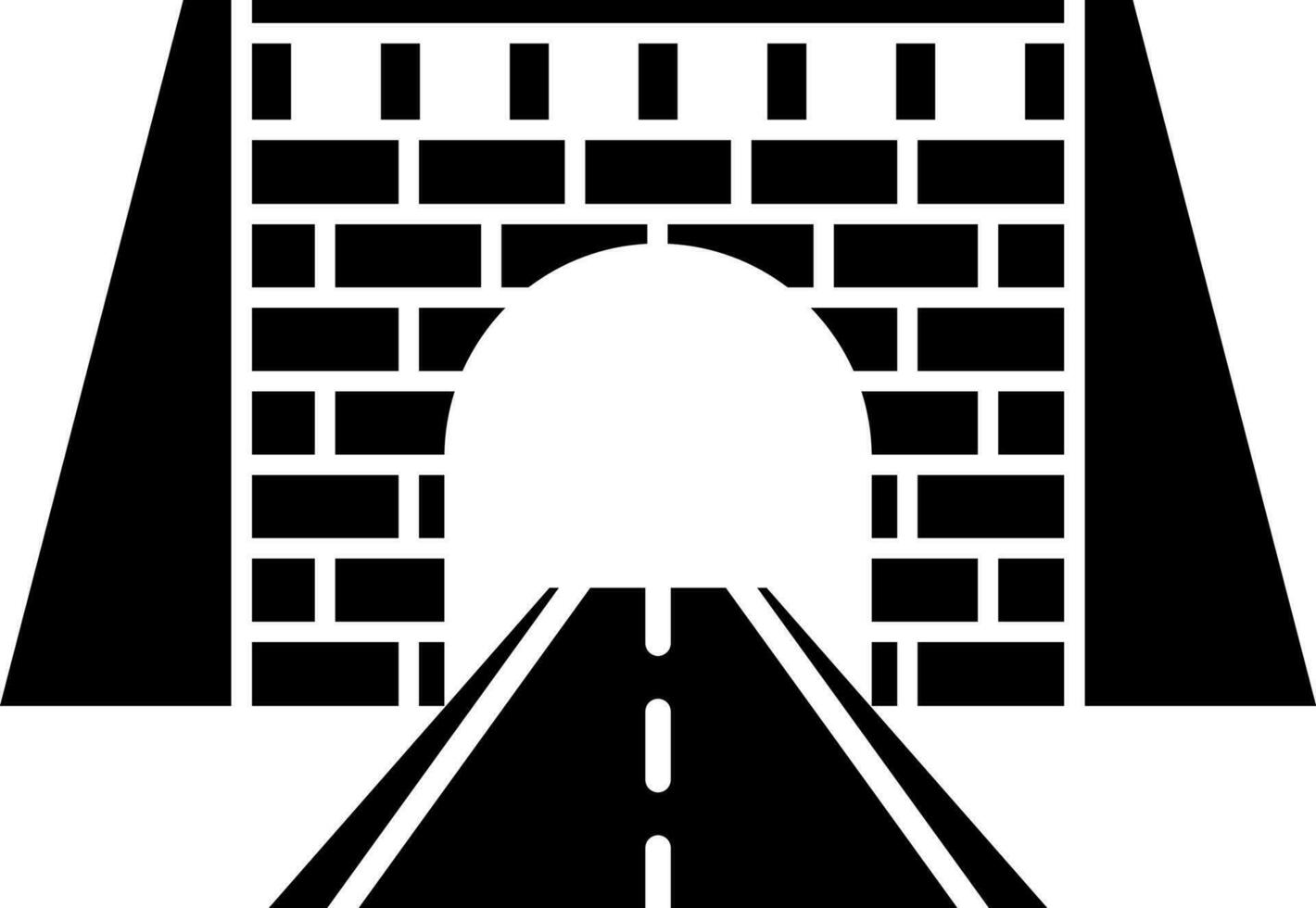 estrada túnel ícone dentro Preto e branco cor. vetor