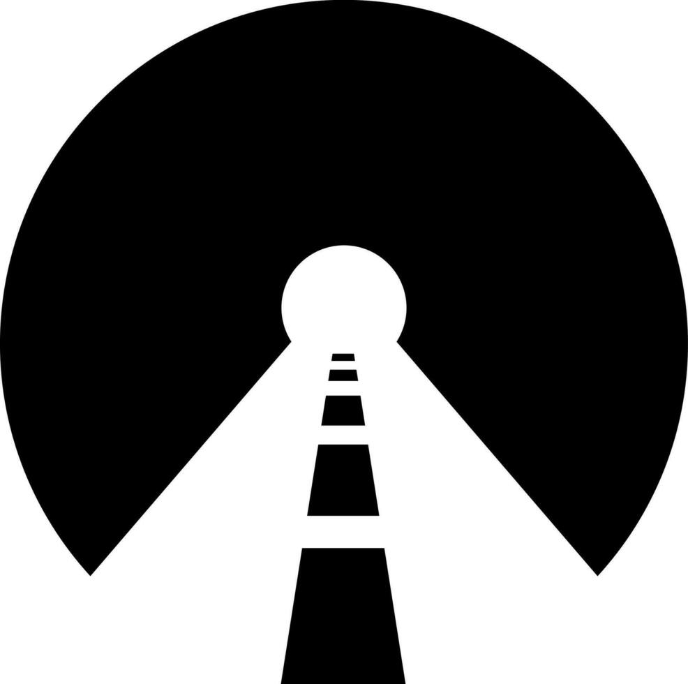 vetor ilustração do estrada túnel dentro Preto e branco cor.