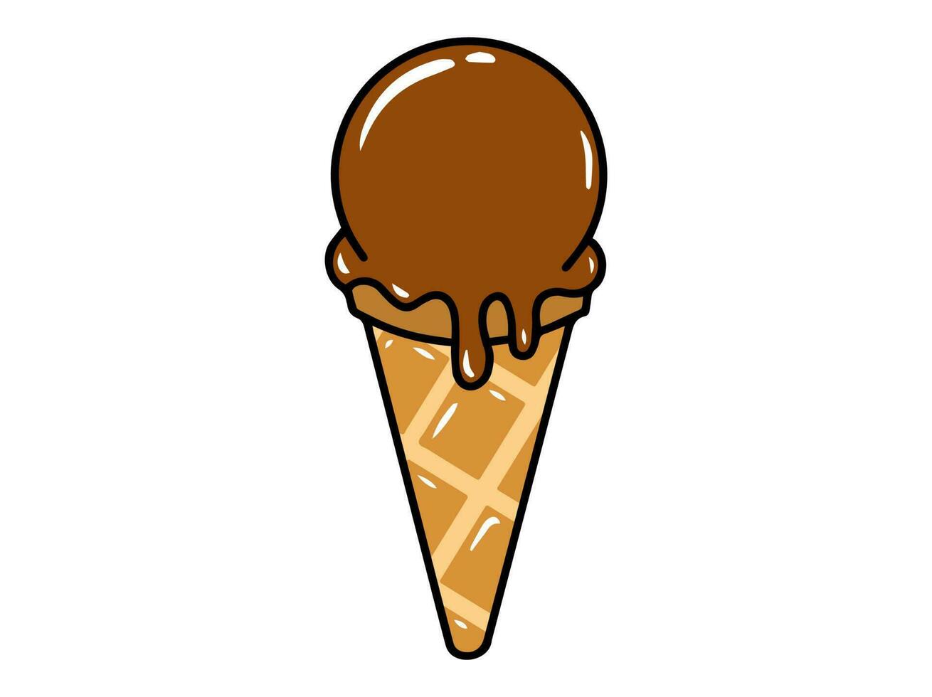 chocolate gelo creme cone ilustração vetor