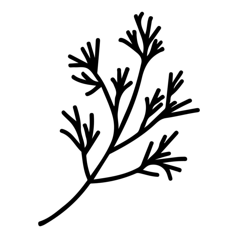 mão desenhado linha arte do simples ramo dentro rabisco estilo vetor