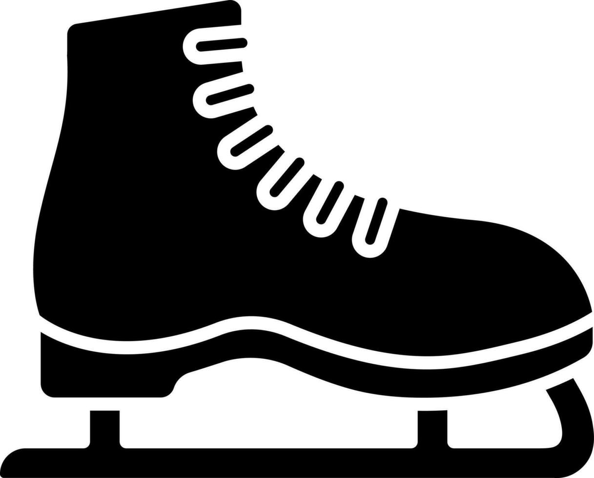 gelo patinação sapato glifo ícone dentro plano estilo. vetor
