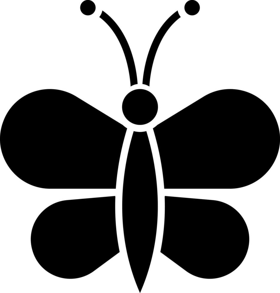borboleta ícone ou símbolo dentro Preto cor. vetor