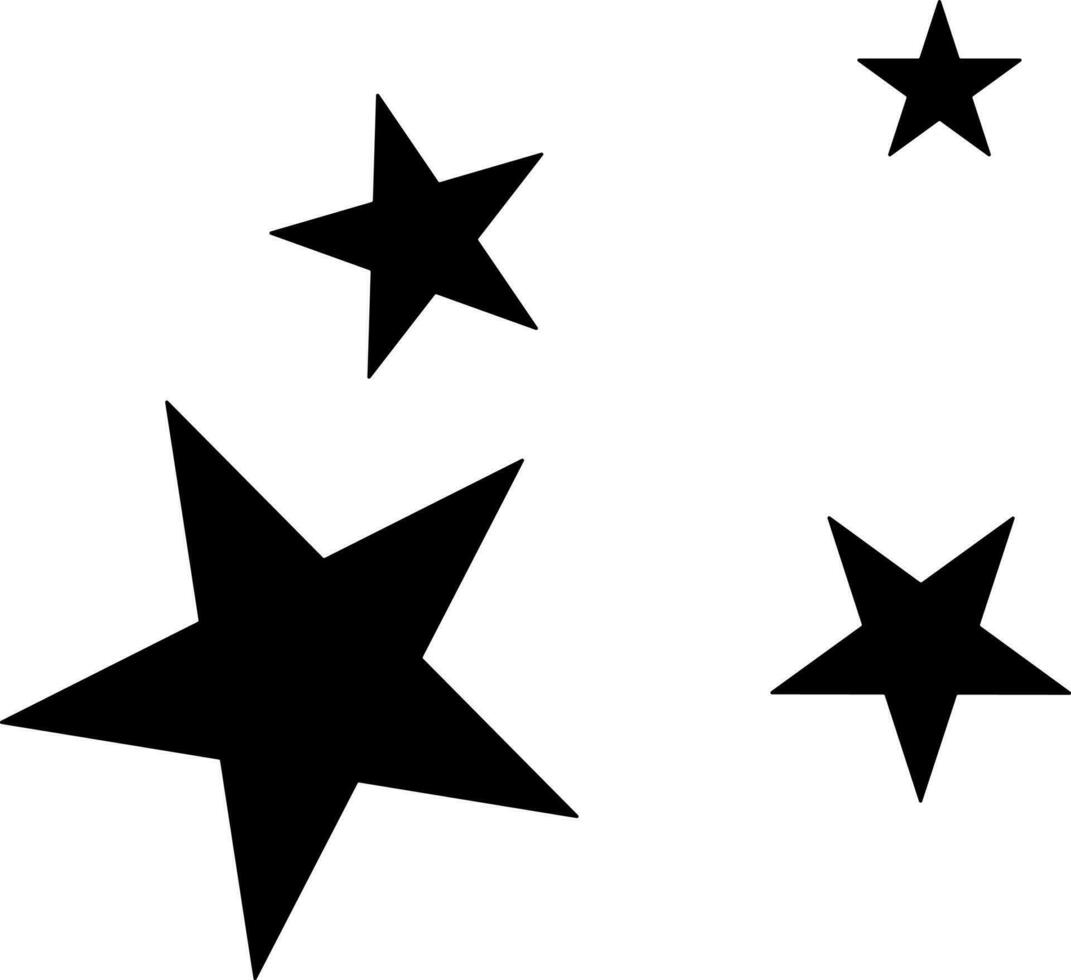 plano estilo estrelas ícone dentro Preto cor. vetor