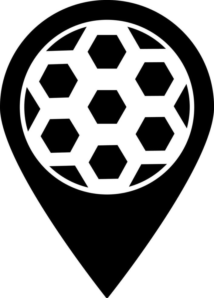 plano estilo ícone do futebol Combine localização dentro Preto e branco cor. vetor