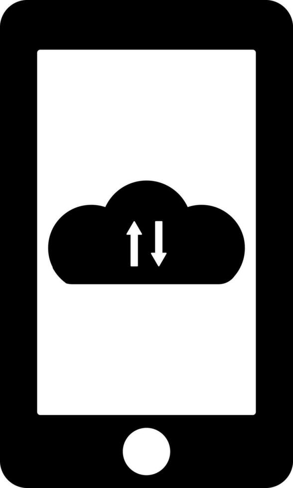 nuvem dados transferir a partir de Smartphone ícone. vetor