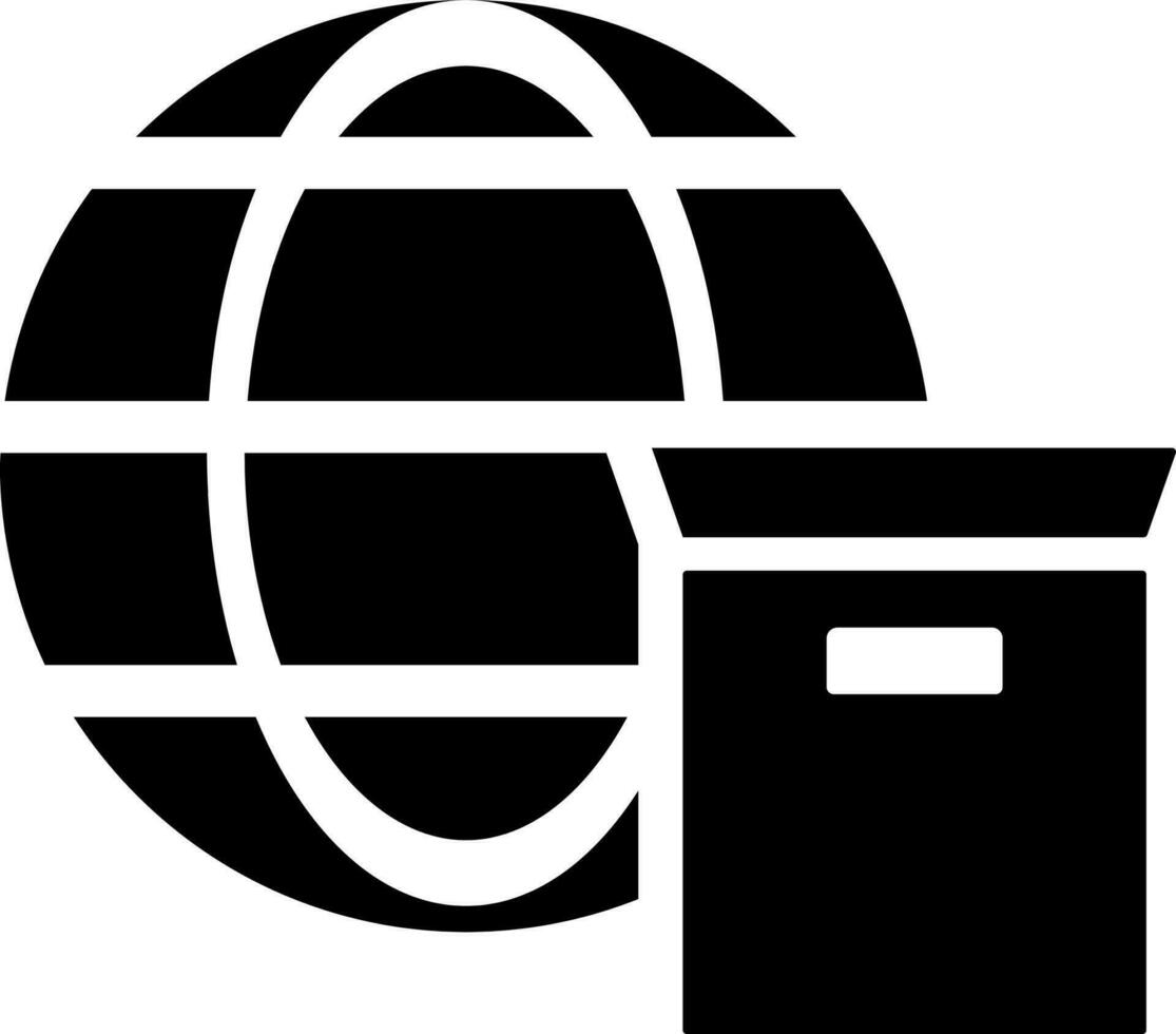 glifo internacional parcela Entrega ícone ou símbolo. vetor