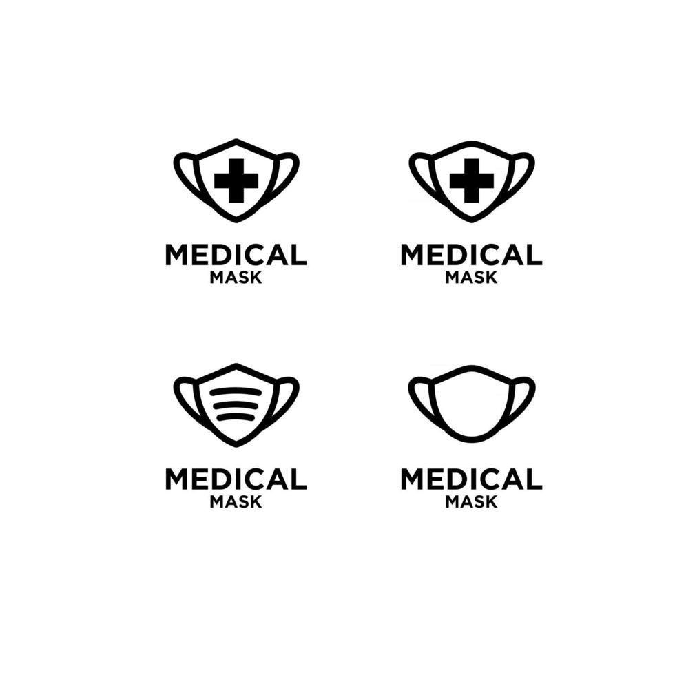 definir coleção ícone máscara médica vetor logotipo modelo ilustração design