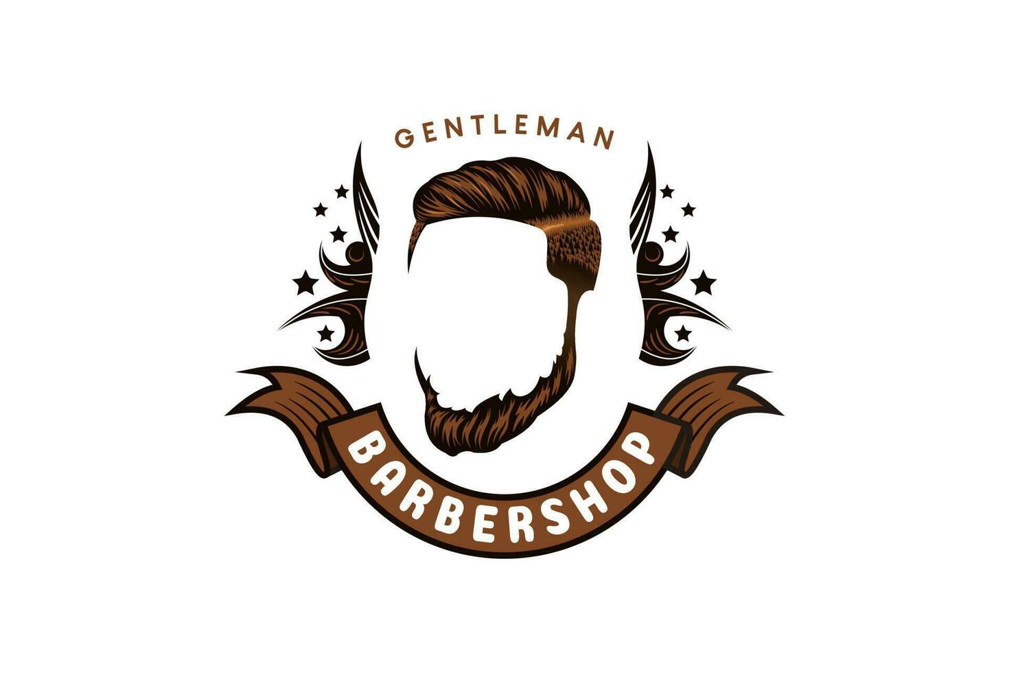 barbudo homem vetor ilustração Projeto para barbearia logotipo Projeto