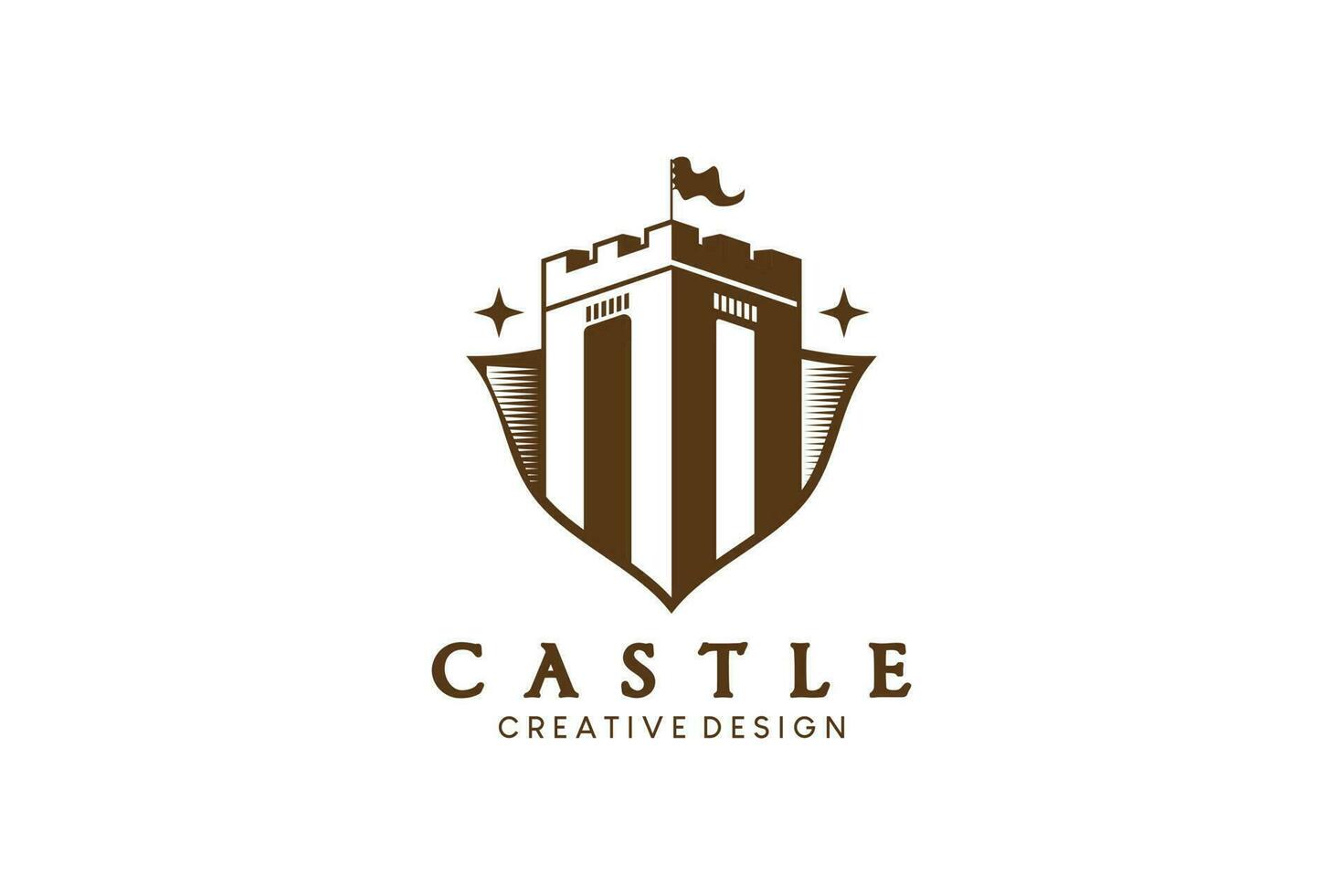 criativo abstrato vintage castelo logotipo Projeto vetor