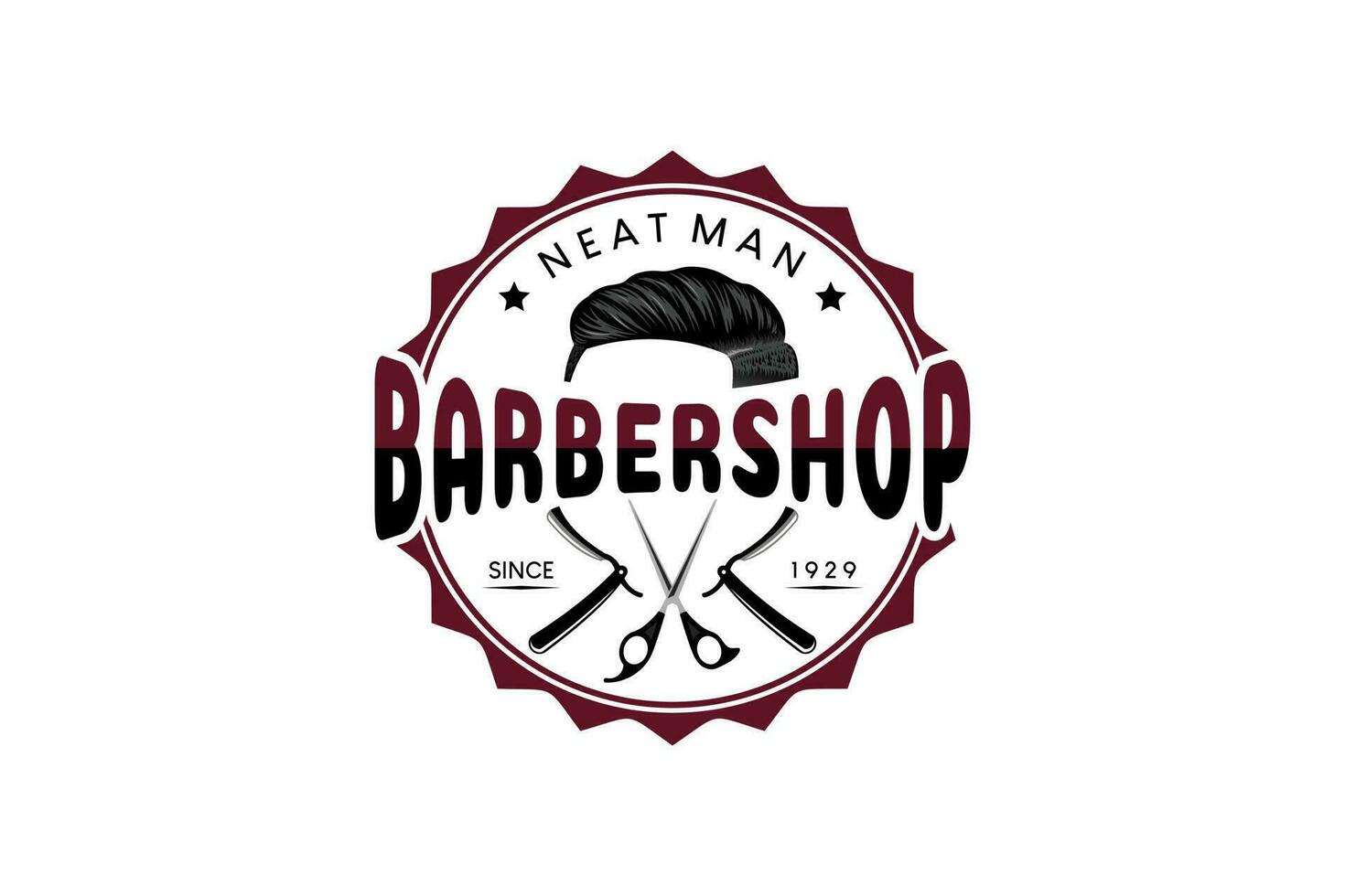 retro vintage corte de cabelo barbear logotipo projeto, barbearia logotipo modelo vetor ilustração