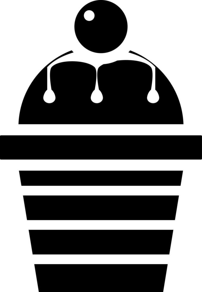 Bolinho ícone ou símbolo dentro Preto e branco cor. vetor