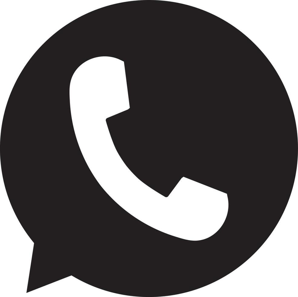 Preto e branco Whatsapp logotipo. vetor