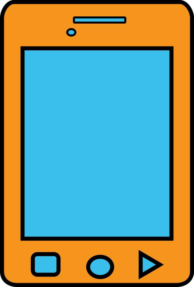 ilustração do Smartphone dentro laranja e azul cor. vetor