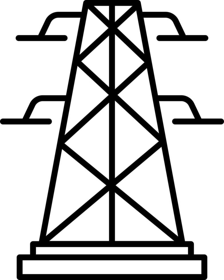 eletricidade Alto Voltagem torre isolado dentro fino linha AVC. vetor