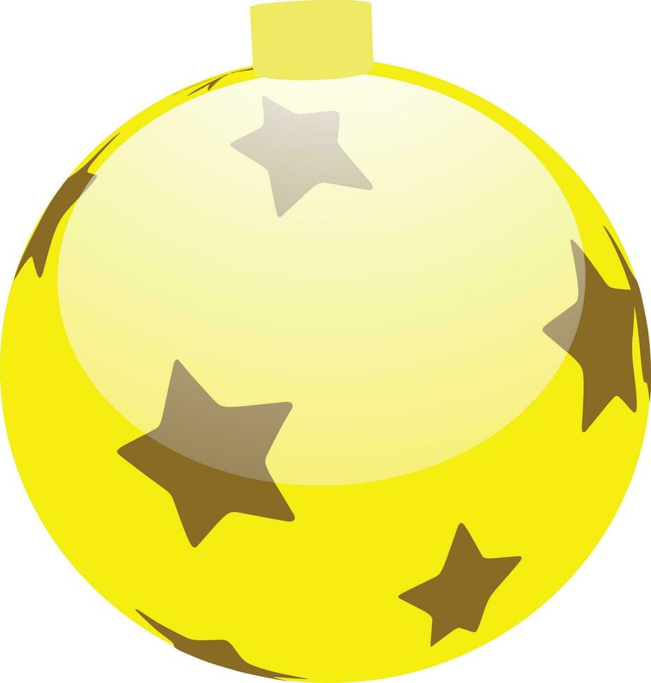 estrelas decorado amarelo Natal bola. vetor