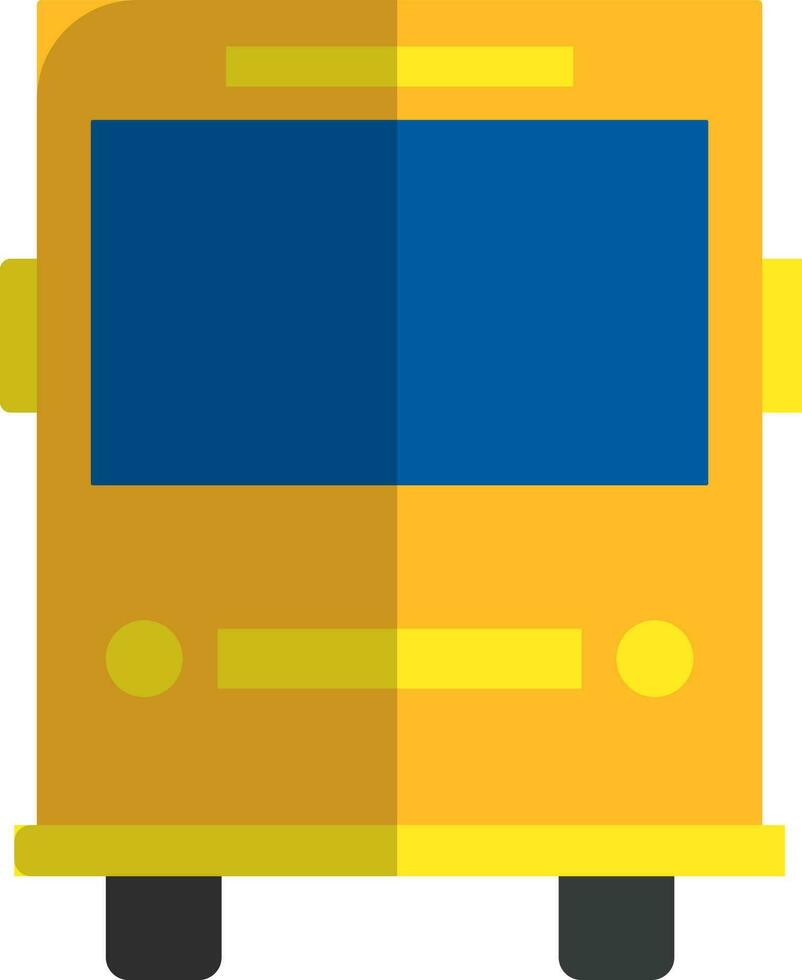 ônibus ícone dentro azul e amarelo cor com metade sombra. vetor