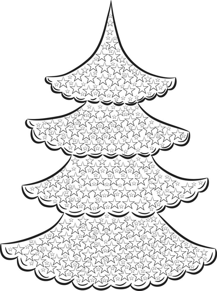 mão desenhado Natal árvore. vetor