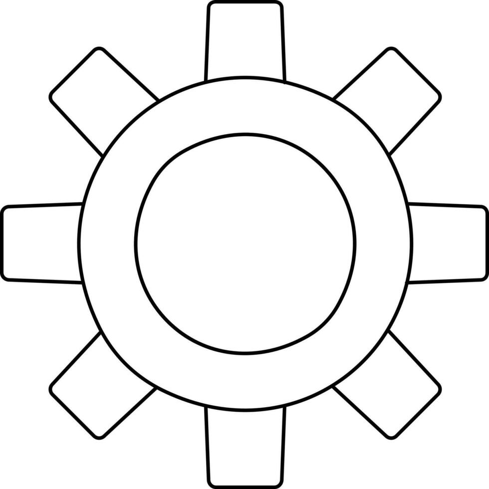 plano estilo engrenagem ícone. vetor