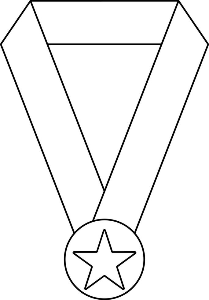 Estrela decorado medalha com fita. vetor