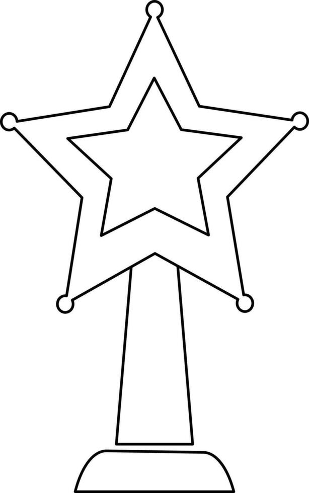 Preto linha arte Estrela decorado prêmio. vetor