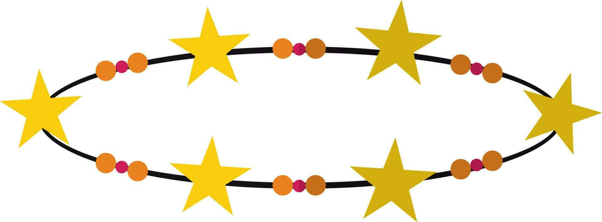 amarelo Estrela decorado coroa dentro circular forma. vetor