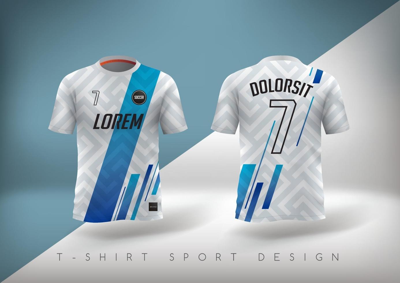 T-shirt esporte de futebol com design justo e gola redonda vetor