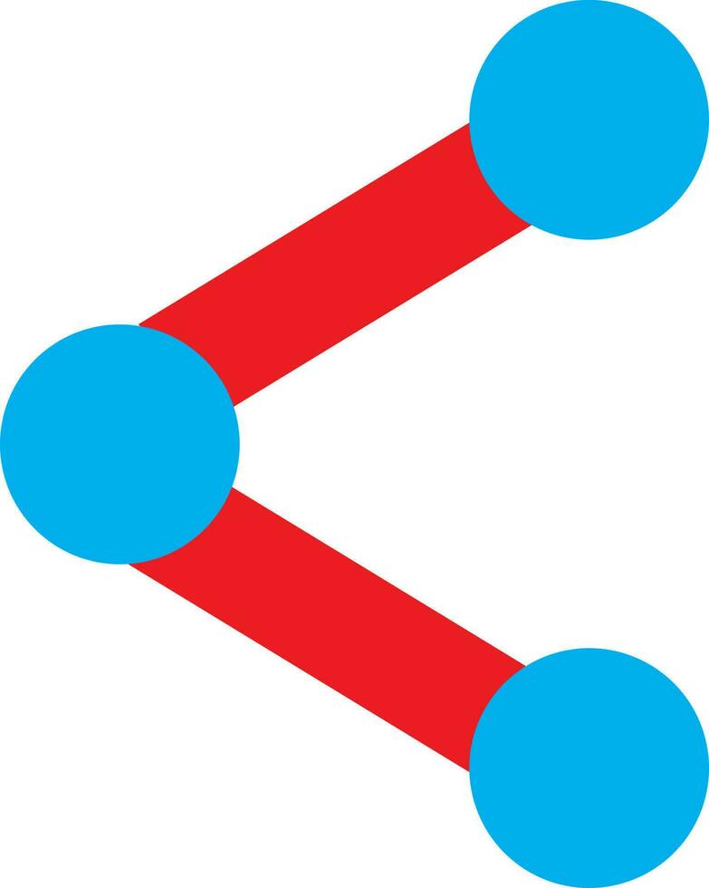 vermelho e azul compartilhar ícone em fundo. vetor
