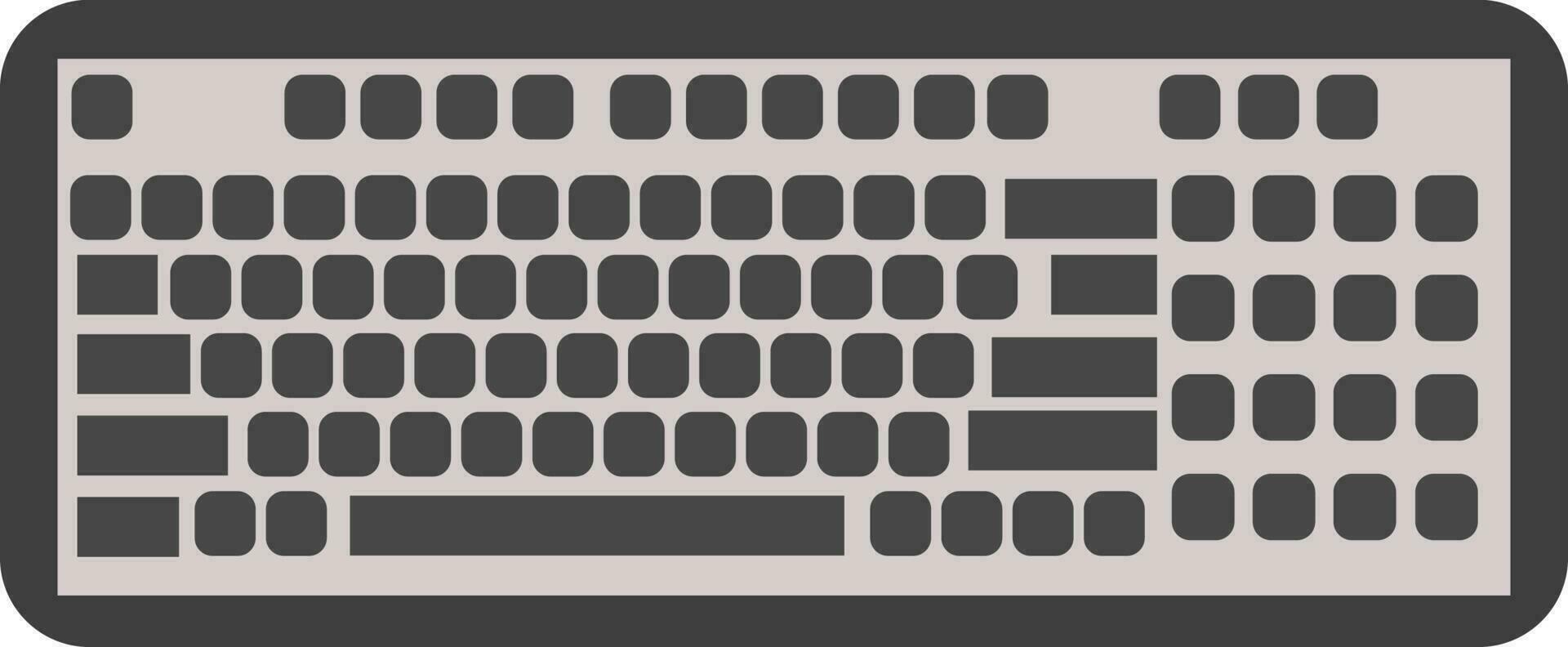 plano estilo ícone do uma teclado. vetor