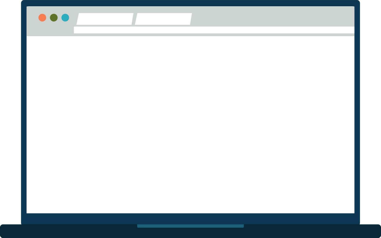 plano ilustração do uma computador portátil tela. vetor