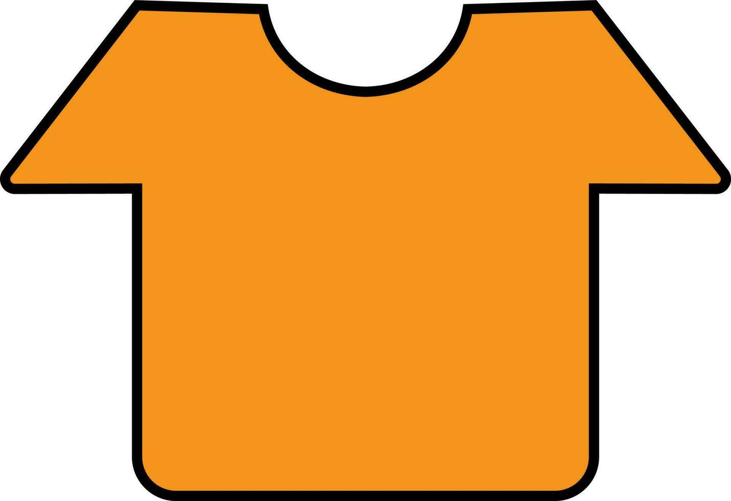 camiseta dentro laranja cor. vetor